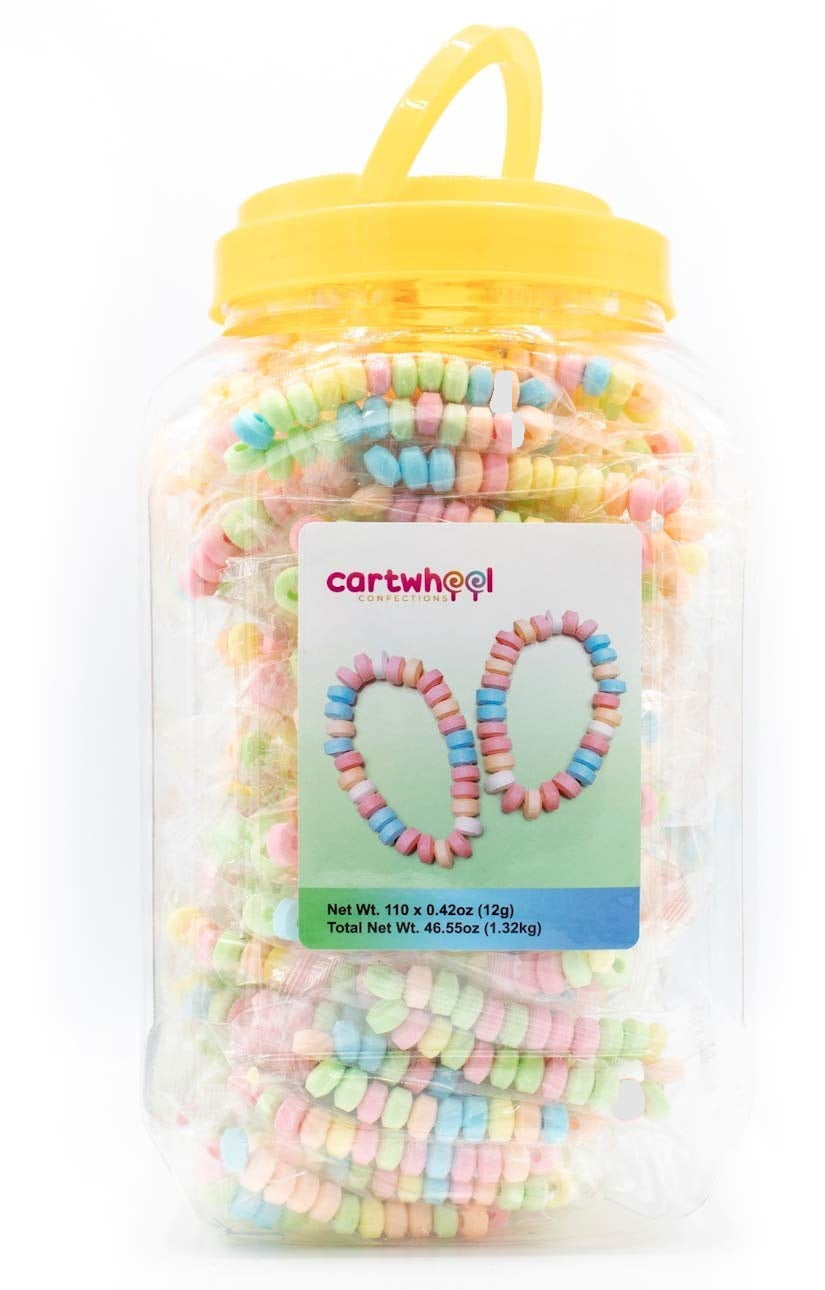 Cartwheel Confections 110 Candy Bracelets Individually Wrapped Bulk,  Bracelet Candy Jewelry, Pastel Candy For Candy Buffet, Edible Bracelets,  Candy