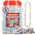thumbnail image 1 of 36 Candy Necklaces Individually Wrapped, Nostalgic Pastel Candy Jewelry Perfect for Party Favors, Pinata Fillers and Goodie Bags, By 4YoreElves, 1 of 9