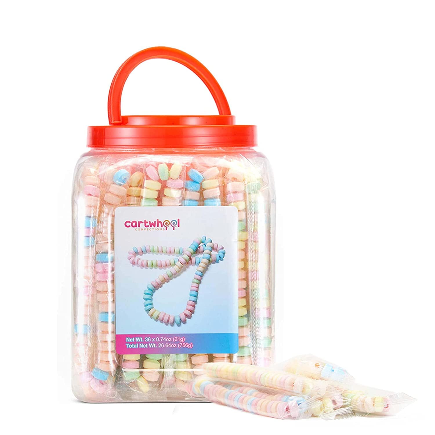 FRESH FINEST Novelty Candy Mix - 54-Count Individually Wrapped Jewelry  Candy Bulk in a Jar - 18 Candy Bracelets, 18 Candy Necklaces, 18 Candy  Rings…