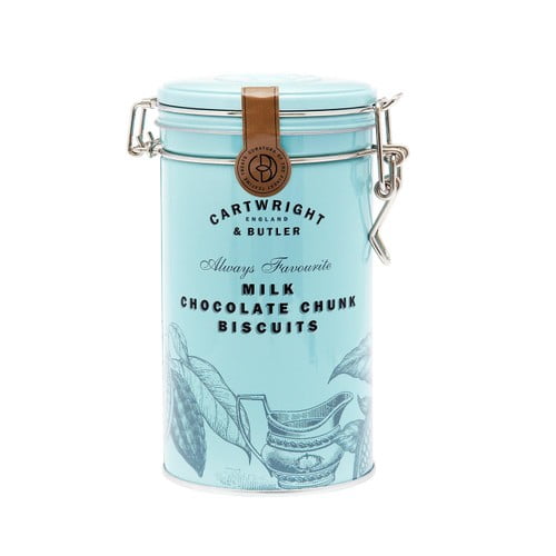 Cartwright & Butler Milk Chocolate Chunk Biscuits in Tin 200g, British Import (Pack of 2)