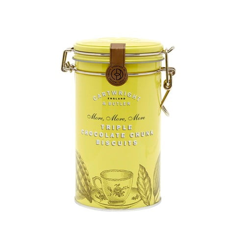 Cartwright & Butler Triple Chocolate Chunk Biscuits in Tin 200g, British Import (Pack of 2)