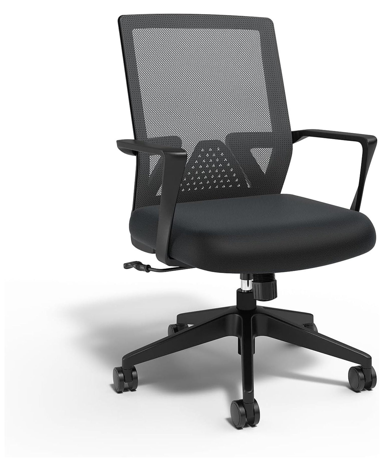 Black Ergonomic Mesh Swivel Office Task Chair with Arms