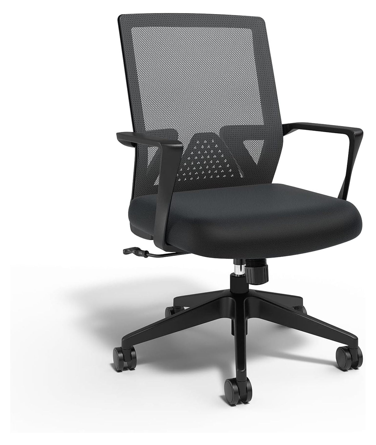 Black Ergonomic Mesh Swivel Office Task Chair with Arms