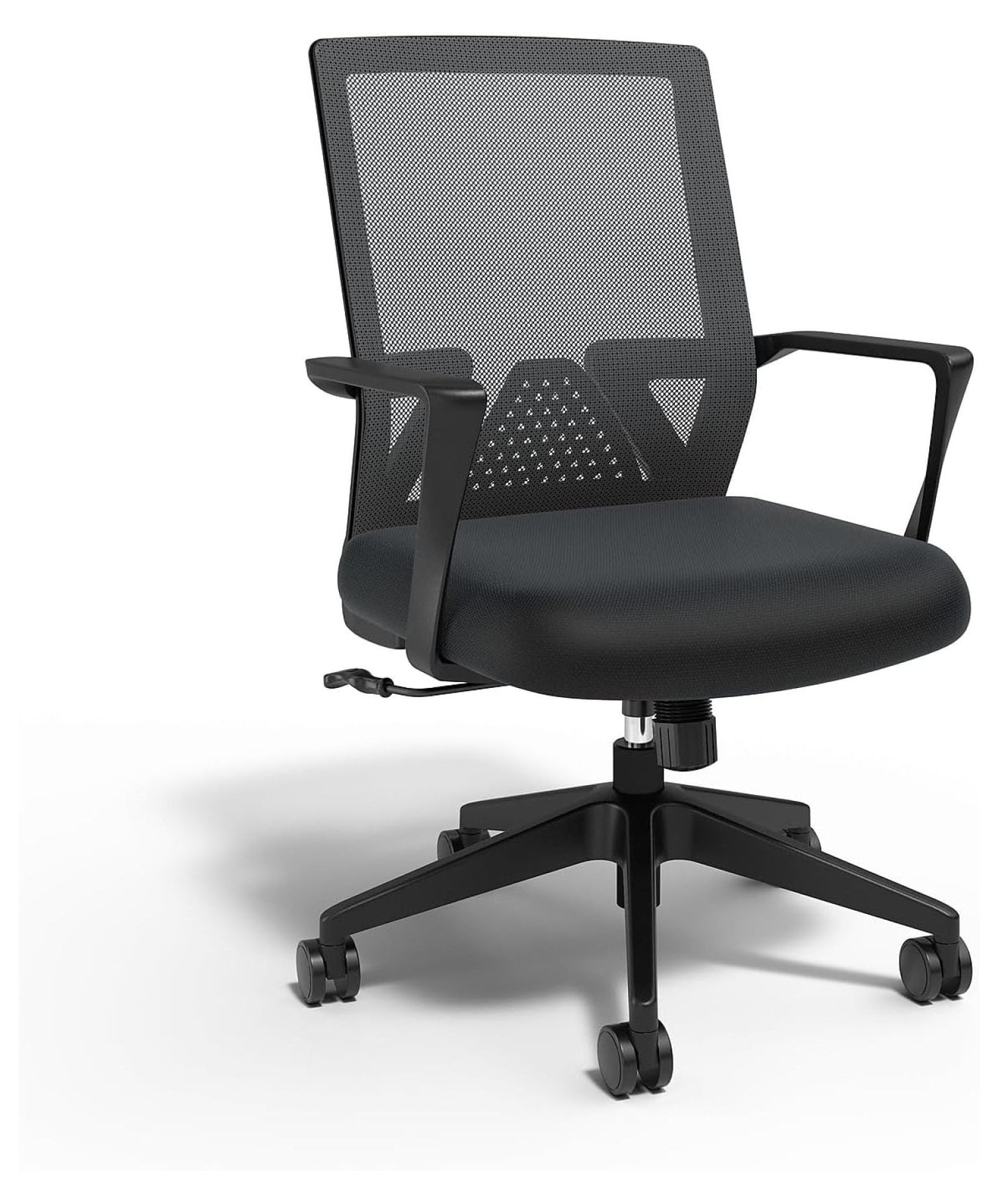 Black Ergonomic Mesh Swivel Office Task Chair with Arms