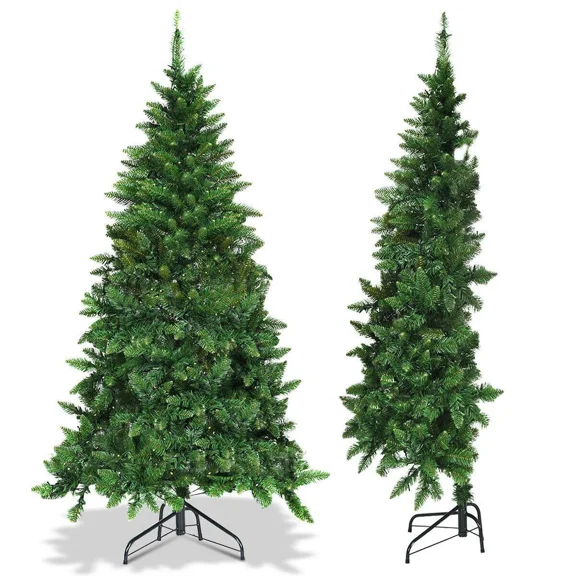 CartzEmpire 7FT Pre-Lit Half Christmas Tree Artificial with 230 LED Lights