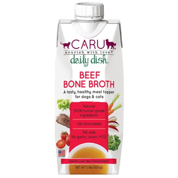 Caru Daily Dish Beef Broth Meal Topper for Dogs and Cats - 1.1 lbs