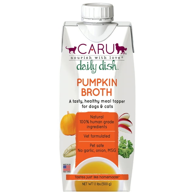 Caru Daily Dish Pumpkin Broth Meal Topper for Dogs and Cats 1.1 lbs
