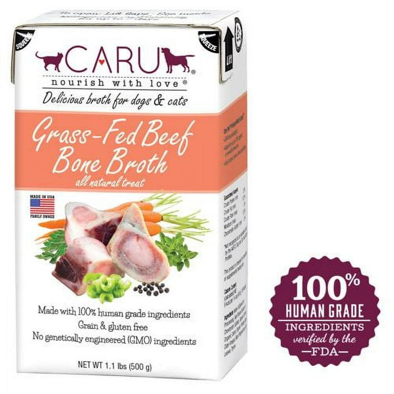 Caru Grass-Fed Beef Bone Broth Human-Grade Dog & Cat Wet Food Topper Caru Grass-Fed Beef Bone Broth Human-Grade Dog & Cat Wet Food Topper