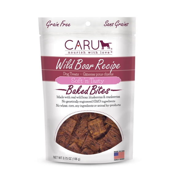 Caru Soft 'n Tasty Wild Boar Recipe Baked Bites Dog Treats, 3.75 Oz.