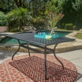 thumbnail image 1 of Caruba Outdoor Cast Aluminum Rectangle Dining Table, Black Sand, 1 of 8