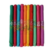 Caruso Italy Dark Womens Embroidered 100% Pure Cotton Hankerchief Multicolor - Pack of 10