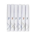 thumbnail image 1 of Caruso Italy Men's Initial Monogram J Embroidery 100% Pure Cotton Handkerchief White Base With Colored Border - Pack Of 6, 1 of 4