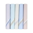 thumbnail image 1 of Caruso Italy Men's Premium 100% Pure Cotton Handkerchief Light Base with Colored Border - Pack of 5 (44 x 44 cm), 1 of 5