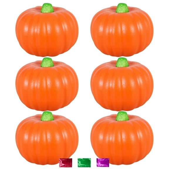 Carvable Orange Foam Pumpkins Pack of 6, 5.5x4.5 Inch Craft Pumpkins for Halloween Thanksgiving Fall Harvest Farmhouse Decor Indoor Outdoor Decorations with Snoep in Beperkte Oplage