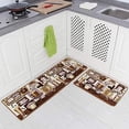 thumbnail image 1 of Carvapet 2 Pieces Non-Slip Kitchen Mat Set Rubber Backing Doormat Runner Rug Set, Coffee Design (Brown 15"x47"+15"x23"), 1 of 6