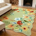 thumbnail image 1 of Carvapet 6'x9' Floral Living Room Rugs, Ultra-Thin Soft Area Rugs for Bedroom, Non-Slip Washable Boho Rug Low-Pile Throw mat for ‎Dining Room Office, Green, 1 of 7
