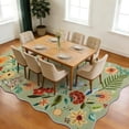 thumbnail image 1 of Carvapet 8'x10' Floral Living Room Rugs, Ultra-Thin Soft Area Rugs for Bedroom, Non-Slip Washable Boho Rug Low-Pile Throw mat for ‎Dining Room Office, Green, 1 of 6