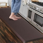 Carvapet Anti-Fatigue Floor Mat Cushioned Kitchen Comfort Mat, Waterproof Non-Slip Standing Desk Foam Mats and Rugs, Brown, 17.3"x60"