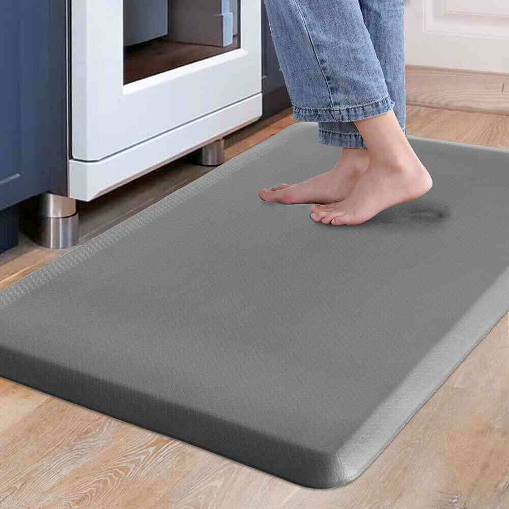 Carvapet Anti-Fatigue Floor Mat Cushioned Kitchen Comfort Mat, Waterproof Non-Slip Standing Desk Foam Mats and Rugs, Grey, 17.3"x28"