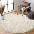 thumbnail image 1 of Carvapet Round Area Rug for Living Room, Non Slip Machine Washable Bathroom Rugs, Extra Soft Rugs for Bedroom, Boho Mandala Print Circle Rugs, 4ft Round Grey, 1 of 9