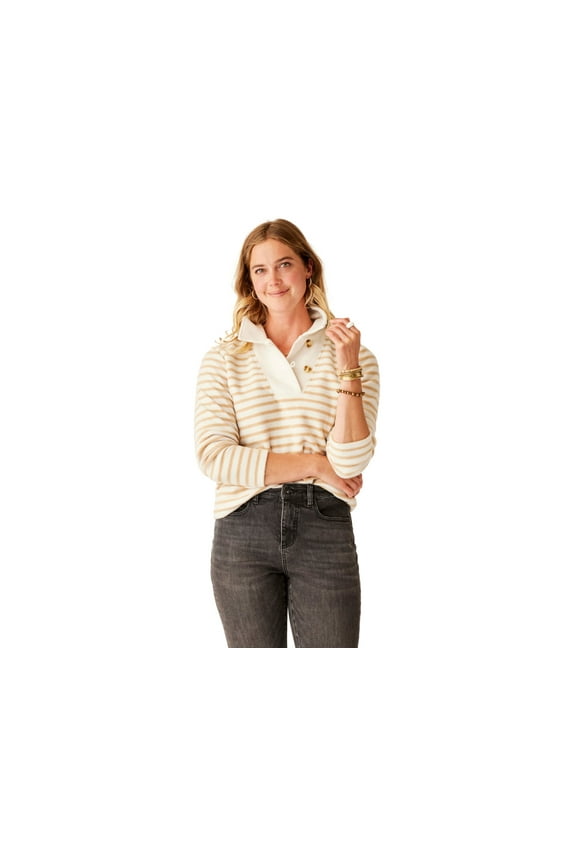 Clara Fleece Pullover - Women's, Birch Even Stripe, Small