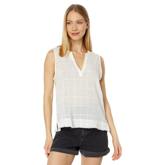 Carve Designs Dylan Textured Tank (Womens, Cloud, LG (US 12))