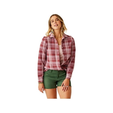 Carve Designs Fairbanks Supersoft Shirt - Women's, Brick Plaid, Extra Small, TKS