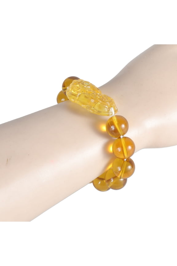 Carved Bead Handmade Feng Shui Citrine Stone Amulet Jewelry Decors for Wealth Good Luck