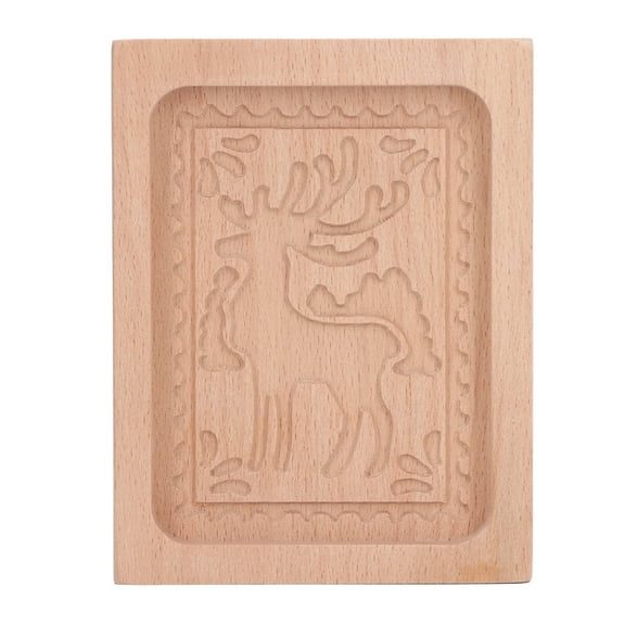 Carved Beech Wood Cookie Mold For Gingerbread Biscuit Christmas Tree Shape