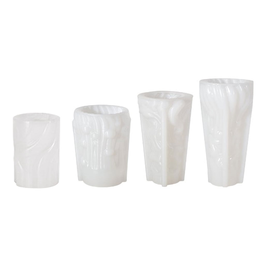 Carved Cylinder Candle Mold for DIY Candle Gypsum Ornaments Christmas Gift Home Decor, Epoxy Resin Casting Silicone Mold
