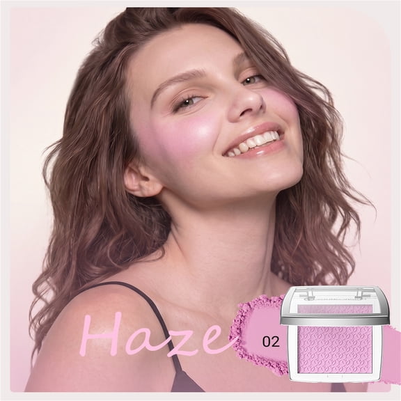 Carved Embossed Blush Compact, 4.5g/0.15oz Natural Radiant Finish Cheek Powder, Long-wearing Buildable Pigment Blush for Daily Facial Makeup