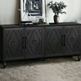 thumbnail image 1 of Carved Flower Door Cabinet | Suitable for Living, Kitchen Use | MDF Material with Metal Handle | Solve Home Storage Issues, 1 of 3
