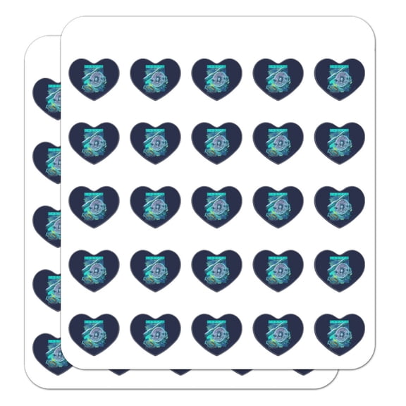 Carved Fly Fishing Trout Rod Reel Heart Shaped Planner Calendar Scrapbook Craft Stickers