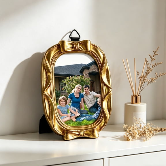 Carved Frame Gold Picture Frames for Tabletop Or Wall Hanging, Gold Home Decor Tabletop Display And Wall Mounting Collage Photo Frame, Gallery, Birthday Gift And Memorial Gift Yellow 2
