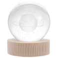 thumbnail image 1 of Carved Glowing Planet Glass with Wood Base LED Light Décor, 1 of 7