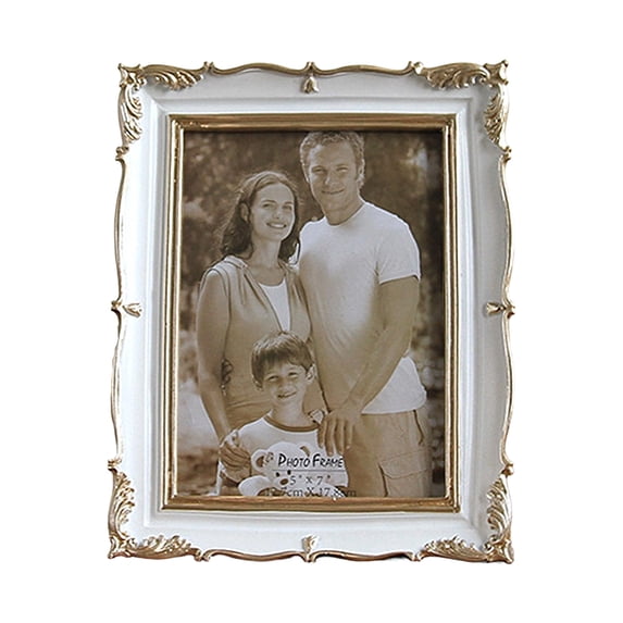Webding Frame Carved Golden Flowers Trim Photo Frame Antique Design Resin Picture ...
