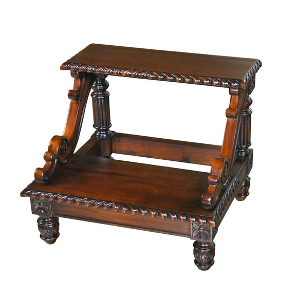 Carved Mahogany Bed Step