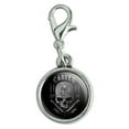 thumbnail image 1 of Carved One Shot Kill USA Flag Skull Tactical Antiqued Bracelet Pendant Zipper Pull Charm with Lobster Clasp, 1 of 4