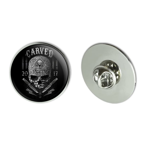 Carved One Shot Kill USA Flag Skull Tactical Metal 1.1" Tie Tack Hat Lapel Pin Pinback