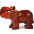 thumbnail image 1 of Carved Redish Agate Gemstone Elephant Healing Crystal Guardian Statue Figurine Crafts 2 inch, 1 of 2