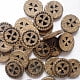 Carved Round 4-hole Basic Sewing Button Coconut Button BurlyWood 13mm in diameter 100pcs/bag