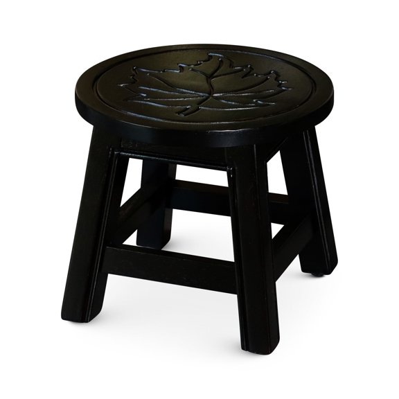 Carved Rubberwood Step Stool | Used as Footrests or Mini Side Tables | With Whimsical Motifs | Compact and Easy to Handle