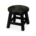thumbnail image 1 of Carved Rubberwood Stool with Floral Design - Ideal for Child's Step Stool or Decorative Ottoman, 1 of 3