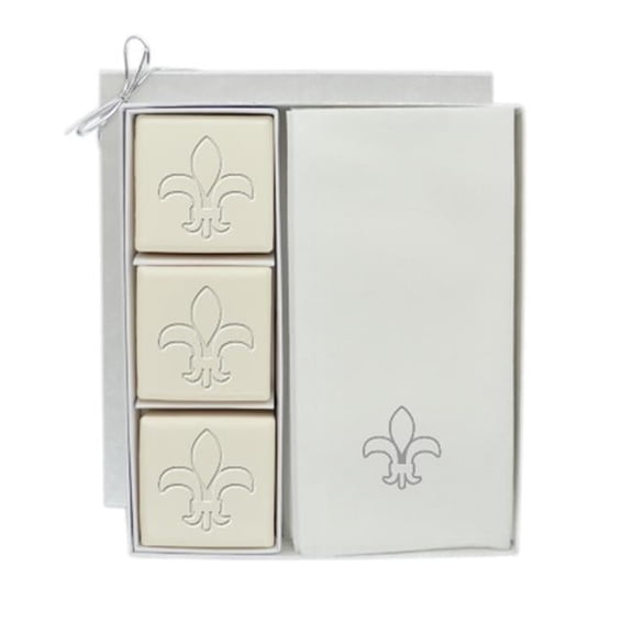 Carved Solutions Eco Luxury Courtesy Gift Set-S-Fleur-De-Lys Soap