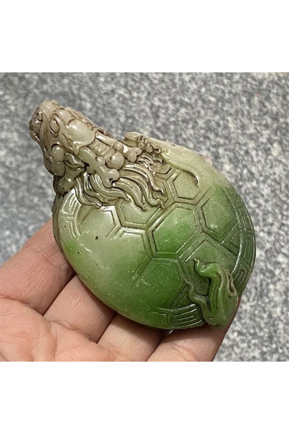 Carved Waist Pendant, Old Antique Goods, Handle Ornament, Dragon Turtle.