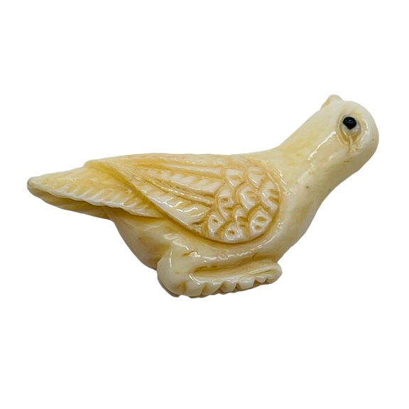 Carved Waterbuffalo Bone Bird Pendant Bead | 12.5x31.5x7.5mm | 1 Bird |