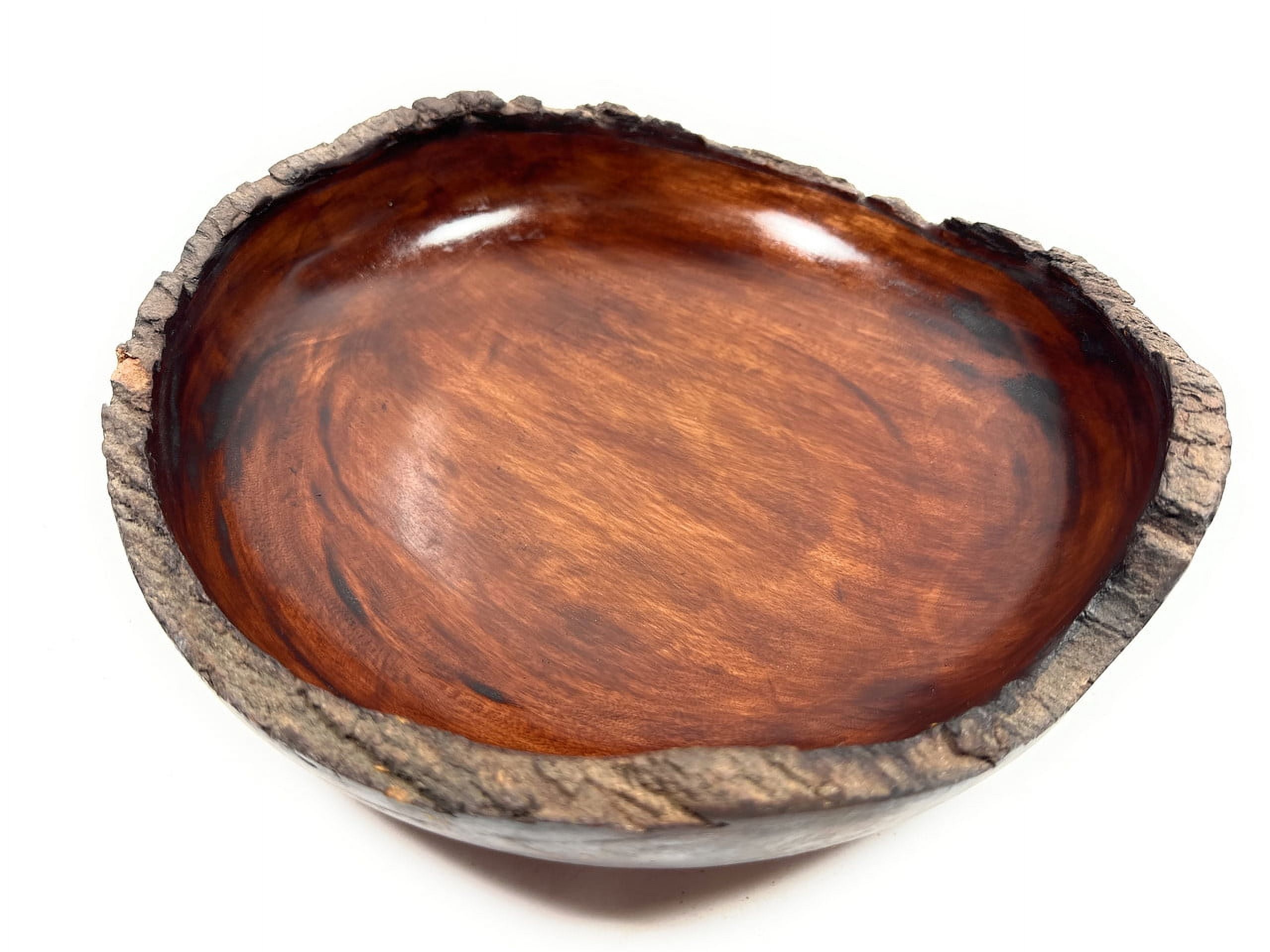 Carved Wood Bowl Designer - Tamarin 12" Stained | #lpu03s