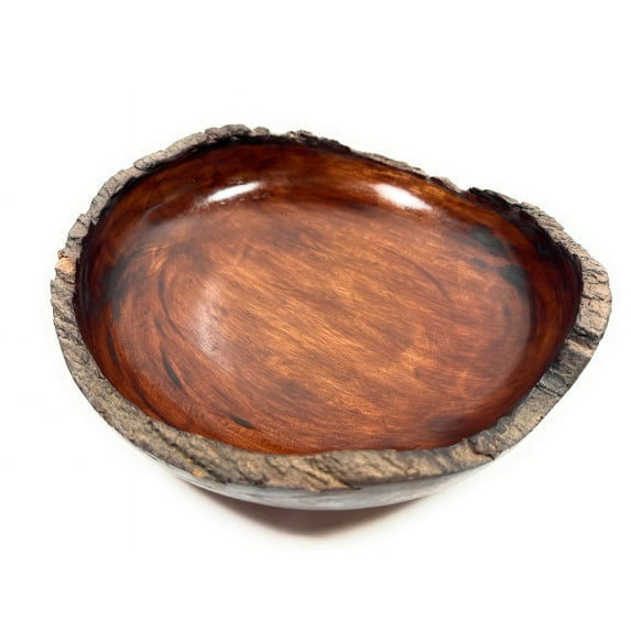 Carved Wood Bowl Designer - Tamarin 12" Stained | #lpu03s