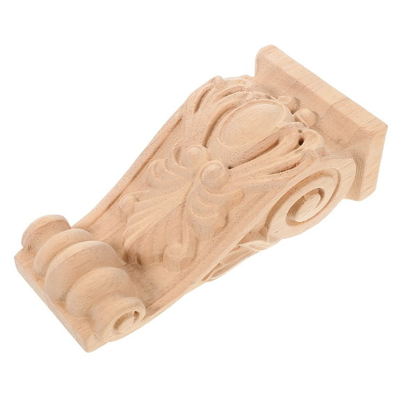 STRANDCHIC Decorative Carved Wood Corbel European Style Khaki 1Pcs