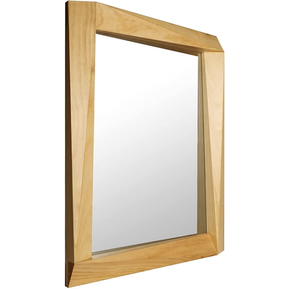 Carved Wood Frame Wall Mirror Clean-Cut Decorative Mirrors for Wall
